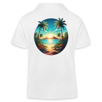 On the beach - Kids Organic Polo Shirt by Stanley/Stella - white - Back