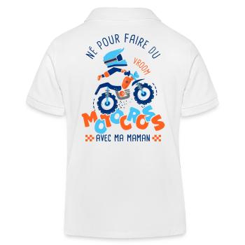 Né pour faire du motocross avec ma maman - Polo enfant bio Stanley/Stella - blanc - Dos