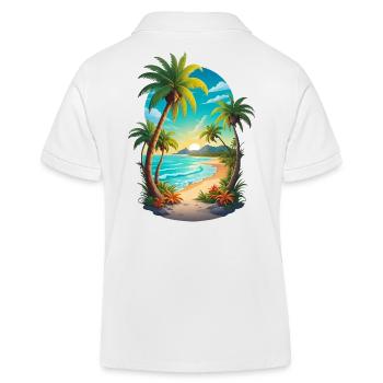 Palm beach - Kids Organic Polo Shirt by Stanley/Stella - white - Back