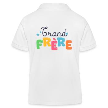 grand frère Cadeau naissance famille - Polo enfant bio Stanley/Stella - blanc - Dos