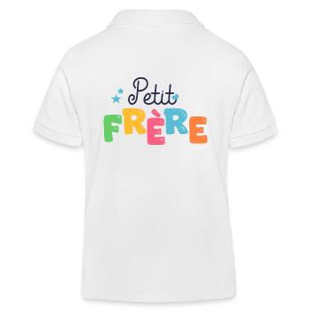 petit frère Cadeau naissance famille - Polo enfant bio Stanley/Stella - blanc - Dos