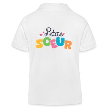 petite soeur Cadeau naissance famille - Polo enfant bio Stanley/Stella - blanc - Dos