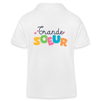 grande soeur Cadeau naissance famille - Polo enfant bio Stanley/Stella - blanc - Dos