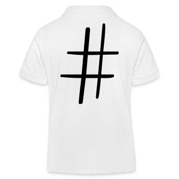 Idée cadeau Hashtag icon sur les médias sociaux - Polo enfant bio Stanley/Stella - blanc - Dos