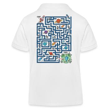 Chemin de la fusée du Labyrinthe Spatial - Polo enfant bio Stanley/Stella - blanc - Dos
