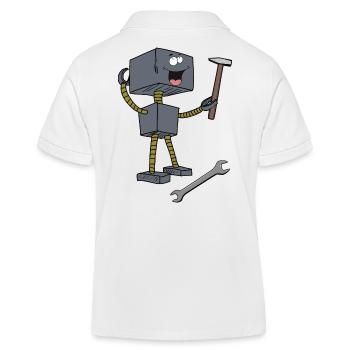 Handerker Roboter Werkzeug Technik Technologie - Kinder Organic Poloshirt Mini Sprinter von Stanley/Stella - Weiß - Hinten