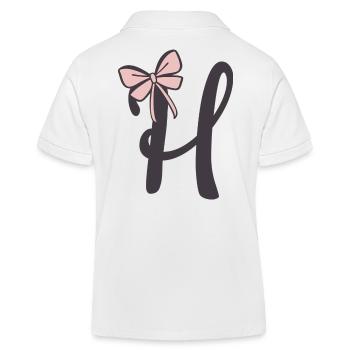 Initial letter H Ribbon - Kids Organic Polo Shirt by Stanley/Stella - white - Back