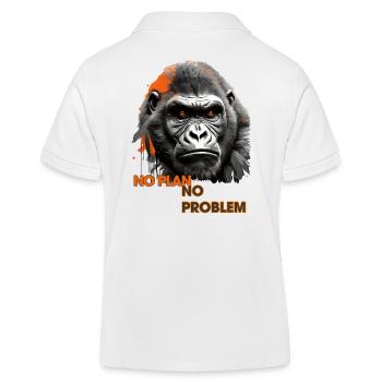 Affen , Affensprichwort: - Kein Plan kein Problem - Kinder Organic Poloshirt Mini Sprinter von Stanley/Stella - Weiß - Hinten