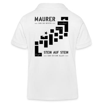 Maurer Hochbau Steinmetz - Kinder Organic Poloshirt Mini Sprinter von Stanley/Stella - Weiß - Hinten