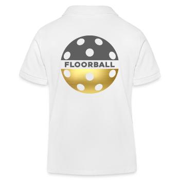 Floorball Unihockey Unihoc Floorball-gold - Kids Organic Polo Shirt by Stanley/Stella - white - Back