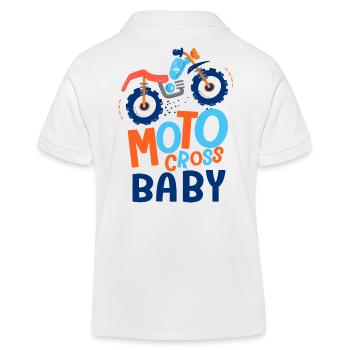 Baby Motocross cadeau naissance bébé père et fils - Polo enfant bio Stanley/Stella - blanc - Dos