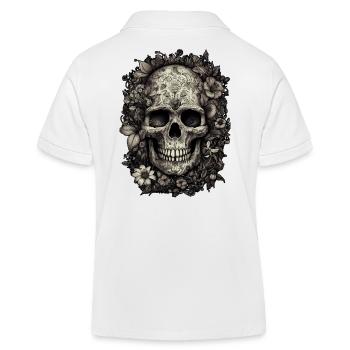 Cooler Boho Totenkopf mit Tattoos und Blumen - Kinder Organic Poloshirt Mini Sprinter von Stanley/Stella - Weiß - Hinten