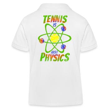 Tennis is just physic Back rainbow colors - Kinder Organic Poloshirt Mini Sprinter von Stanley/Stella - Weiß - Hinten