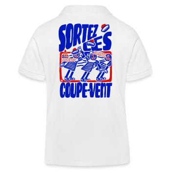 Sortez les coupe vent rétro bleu blanc rouge - Polo enfant bio Stanley/Stella - blanc - Dos