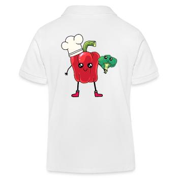 Poivrons Cuire Brocoli Légumes Cuisine Arts culinaires - Polo enfant bio Stanley/Stella - blanc - Dos