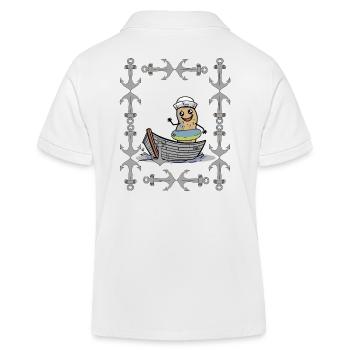 Cacahuète rétro Vintage ancre Maritime marin Ahoy - Polo enfant bio Stanley/Stella - blanc - Dos