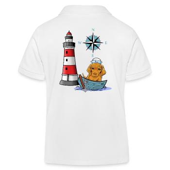 maritim Hund Windrose Kompass Leuchtturm Seefahrer - Kinder Organic Poloshirt Mini Sprinter von Stanley/Stella - Weiß - Hinten