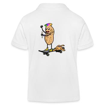 Erdnuss Hund Hunde Skater Punker Junior - Kinder Organic Poloshirt Mini Sprinter von Stanley/Stella - Weiß - Hinten