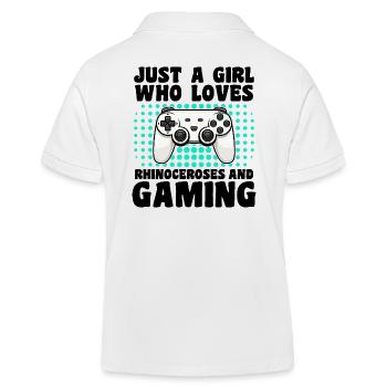 Gamer und Rhinoceros: Videospiele und Macht - Kinder Organic Poloshirt Mini Sprinter von Stanley/Stella - Weiß - Hinten