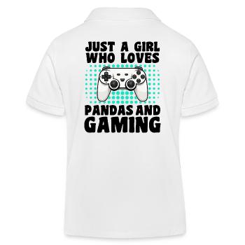 Gamer und Pandas Videospiele und umweltfreundliche Abenteuer - Kinder Organic Poloshirt Mini Sprinter von Stanley/Stella - Weiß - Hinten