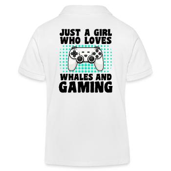 Gamer und Wale: Videospiele und Meeresabenteuer - Kinder Organic Poloshirt Mini Sprinter von Stanley/Stella - Weiß - Hinten