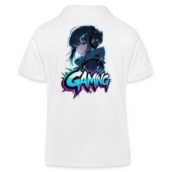Anime Gamerin, Spiel, Zocken - Kinder Organic Poloshirt Mini Sprinter von Stanley/Stella - Weiß - Hinten