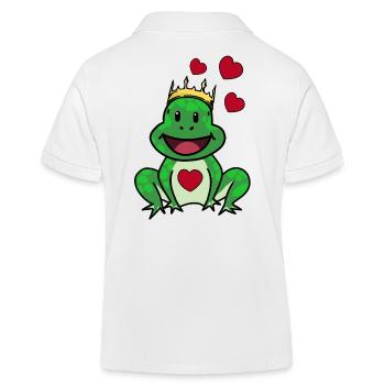 Märchenprinz König Frosch Liebe Beziehung Kinder - Kinder Organic Poloshirt Mini Sprinter von Stanley/Stella - Weiß - Hinten