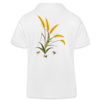 Ears of corn with ants - Kids Organic Polo Shirt by Stanley/Stella - white - Back
