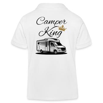 Camper King-Camper King - Kids Organic Polo Shirt by Stanley/Stella - white - Back