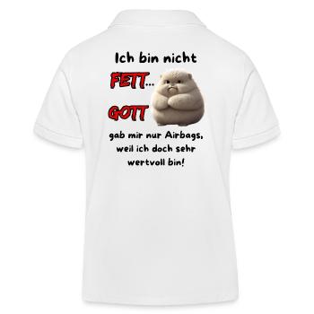 Ich bin nicht Fett... Gott gab mir nur Airbags - Kinder Organic Poloshirt Mini Sprinter von Stanley/Stella - Weiß - Hinten