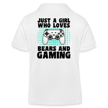 Gamer and Bear: Videospiele und wilde Abenteuer - Kinder Organic Poloshirt Mini Sprinter von Stanley/Stella - Weiß - Hinten