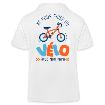 Né pour faire du vélo avec mon papa - Polo enfant bio Stanley/Stella - blanc - Dos