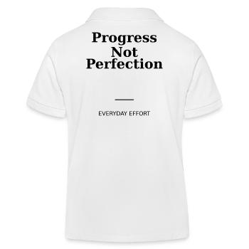 progress not perfection - Kids Organic Polo Shirt by Stanley/Stella - white - Back