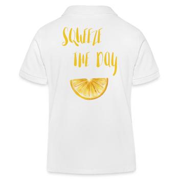 Squeeze the day Lemon Funny Sayings - Kids Organic Polo Shirt by Stanley/Stella - white - Back