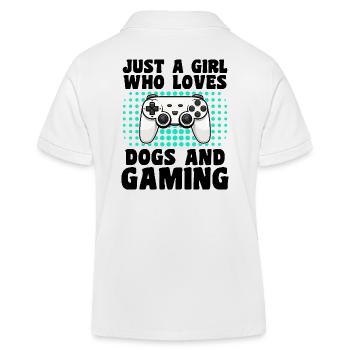 Gamer und Hundeliebhaber und Videospiele - Kinder Organic Poloshirt Mini Sprinter von Stanley/Stella - Weiß - Hinten