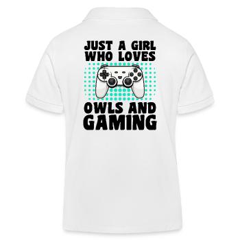 Gamer and Owls: Videospiele und Night Wisdom - Kinder Organic Poloshirt Mini Sprinter von Stanley/Stella - Weiß - Hinten