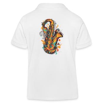 Saxophon - Kinder Organic Poloshirt Mini Sprinter von Stanley/Stella - Weiß - Hinten