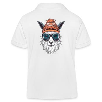 Lama Wintersport - Kinder Organic Poloshirt Mini Sprinter von Stanley/Stella - Weiß - Hinten