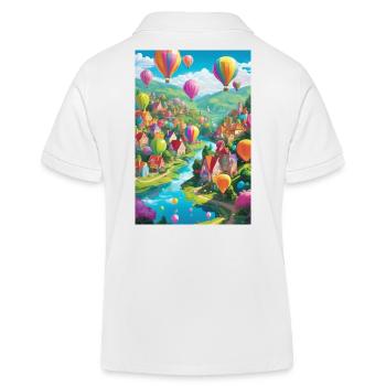 Balloon Villagescape Panorama - Kinder Organic Poloshirt Mini Sprinter von Stanley/Stella - Weiß - Hinten