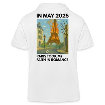 Eiffel Tower on Fire - Kids Organic Polo Shirt by Stanley/Stella - white - Back