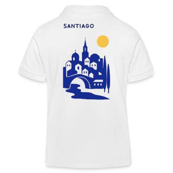 Silhouette de Santiago en soirée - Polo enfant bio Stanley/Stella - blanc - Dos