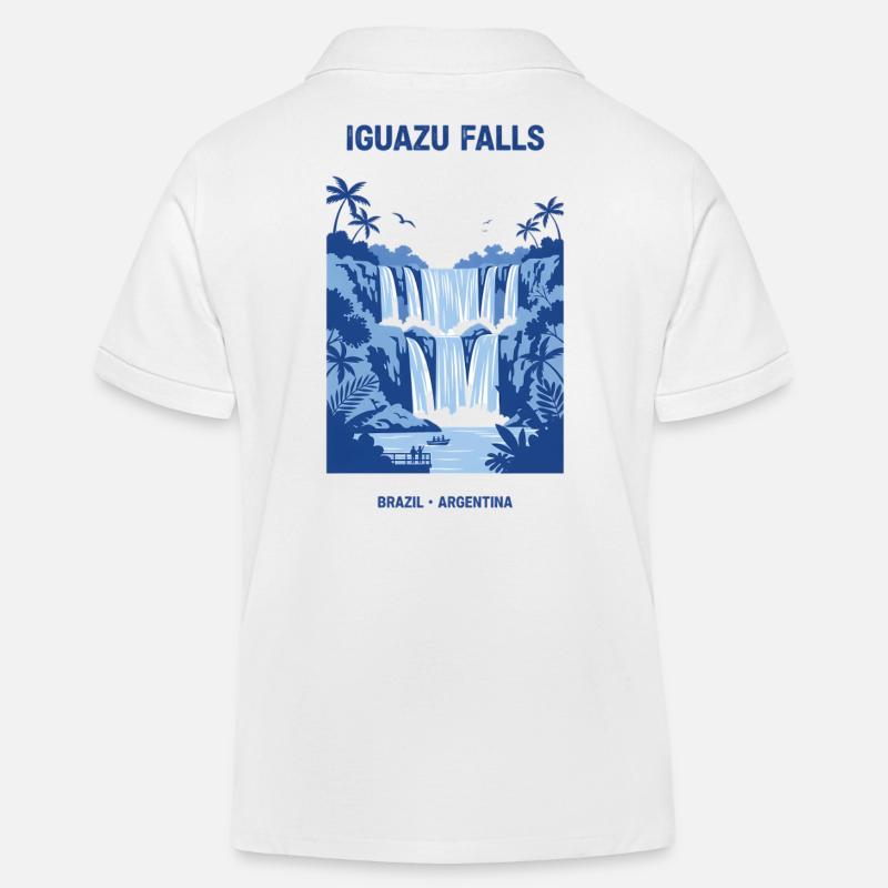 Conception de la cascade bleue des chutes d’Iguazu - Polo enfant bio Stanley/Stella - blanc