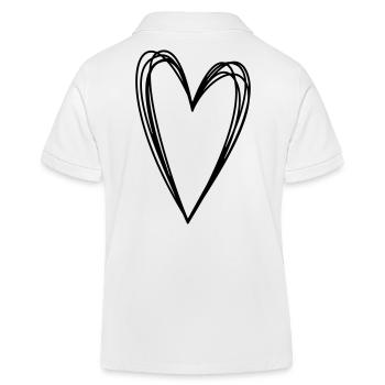 Herz Scribble Doodle gekritzel Symbol Liebe - Kinder Organic Poloshirt Mini Sprinter von Stanley/Stella - Weiß - Hinten