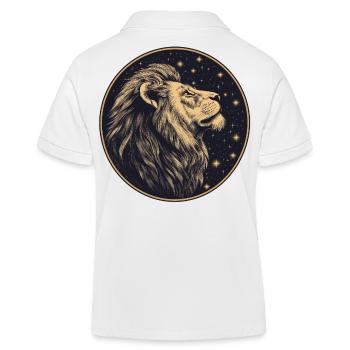 Lion avec ciel étoilé - Polo enfant bio Stanley/Stella - blanc - Dos