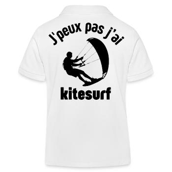 Kitesurf, kiteboarding, fan de kitesurf - Polo enfant bio Stanley/Stella - blanc - Dos