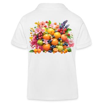 Früchte und Blüten - Kinder Organic Poloshirt Mini Sprinter von Stanley/Stella - Weiß - Hinten