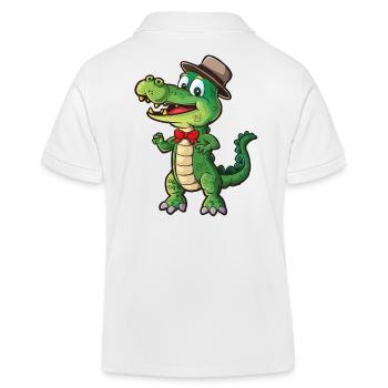 Élégant Crocodile Gentleman Avec Chapeau - Polo enfant bio Stanley/Stella - blanc - Dos