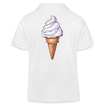Cornet de glace sucrée d’été avec glaçage - Polo enfant bio Stanley/Stella - blanc - Dos