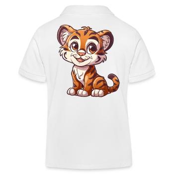 Chiot tigre mignon avec de grands yeux - Polo enfant bio Stanley/Stella - blanc - Dos