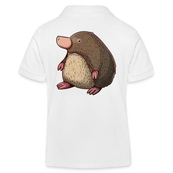 Entzückender Maulwurf in Verspielter Pose - Kinder Organic Poloshirt Mini Sprinter von Stanley/Stella - Weiß - Hinten
